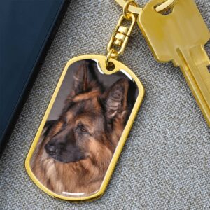 Dog Tag Keychain Gold