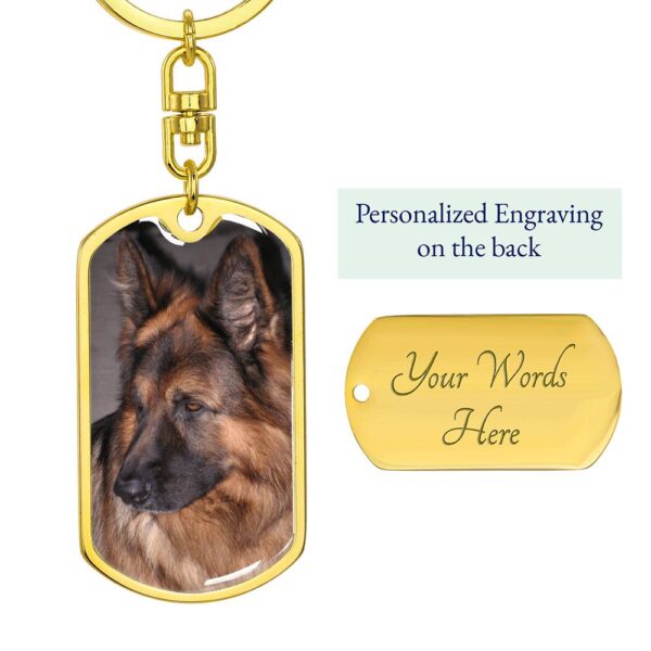 Dog Tag Keychain Gold with Engraving